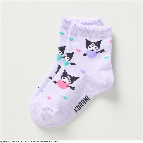 クロミ ショート丈ソックス 15-20cm 女の子 キッズ(ライトパープル)