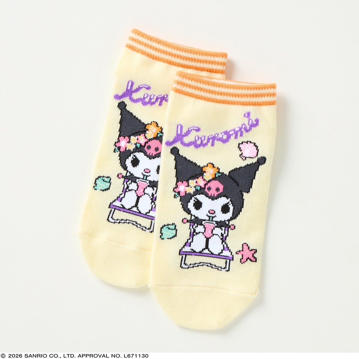 クロミ スニーカー丈ソックス 19-24cm 女の子 キッズ(ライトイエロー)