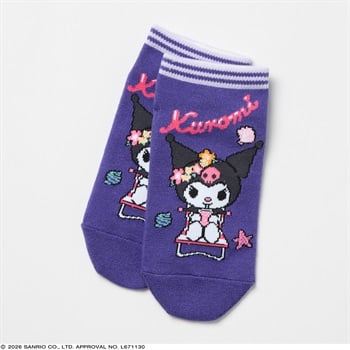 クロミ スニーカー丈ソックス 19-24cm 女の子 キッズ(パープル)