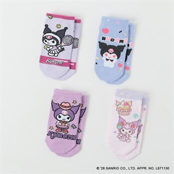 サンリオキャラクターズ スニーカー丈ソックス 3+1足 キッズ 女の子 15-20cm(A-15-20cm)