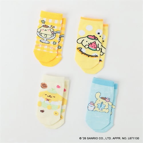 サンリオキャラクターズ スニーカー丈ソックス 3+1足 キッズ 女の子 15-20cm