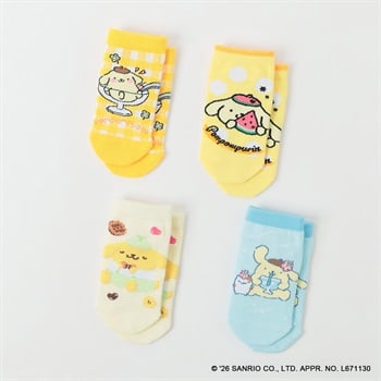 サンリオキャラクターズ スニーカー丈ソックス 3+1足 キッズ 女の子 15-20cm(D-15-20cm)