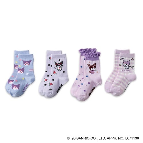 サンリオキャラクターズ ショート丈ソックス 3+1足 キッズ 女の子 15-20cm(A-15-20cm)