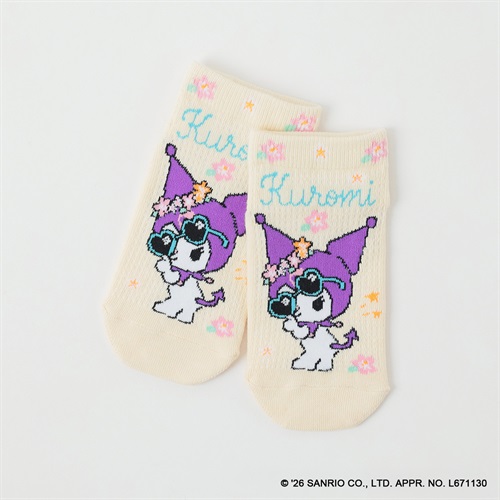 クロミ フロントスニーカー丈ソックス キッズ 女の子 15-20cm(B-15-20cm)