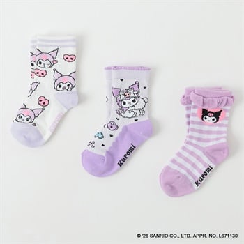 クロミ ショート丈ソックス ３足組 キッズ 女の子 15-20cm(C-15-20cm)
