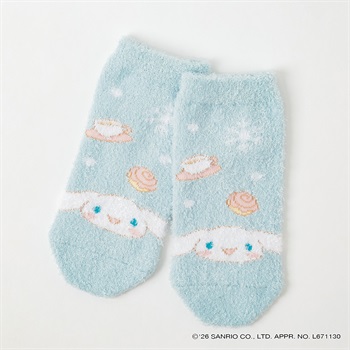 サンリオキャラクターズ モコモコスニーカー丈ソックス キッズ 女の子(シナモロール-15-20cm)