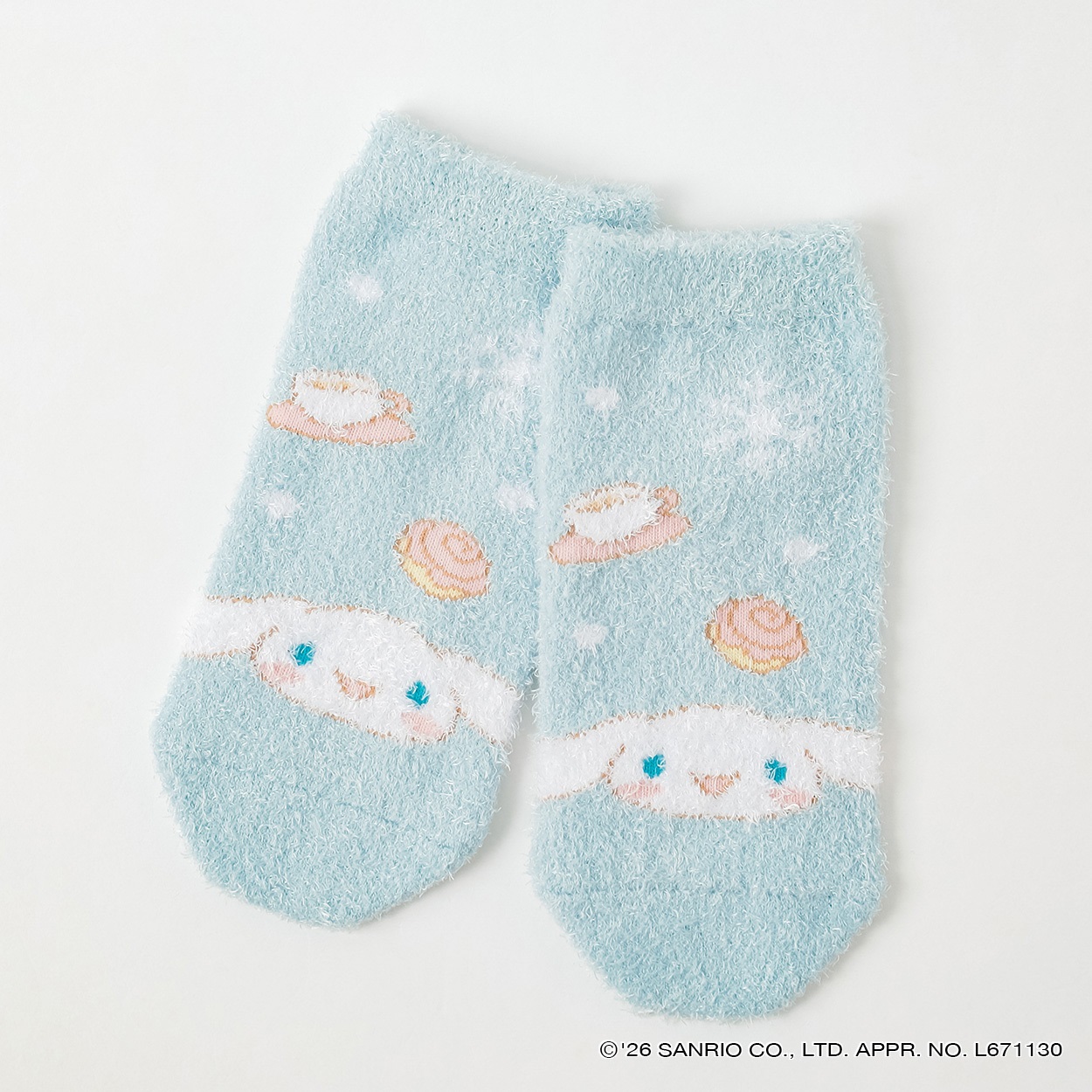 サンリオキャラクターズ モコモコスニーカー丈ソックス キッズ 女の子(シナモロール-19-24cm)