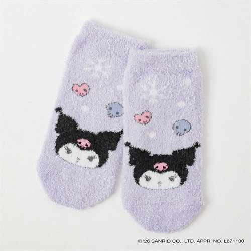 サンリオキャラクターズ モコモコスニーカー丈ソックス キッズ 女の子(クロミ-15-20cm)