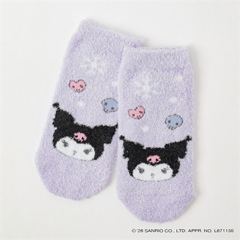 サンリオキャラクターズ モコモコスニーカー丈ソックス キッズ 女の子(クロミ-15-20cm)