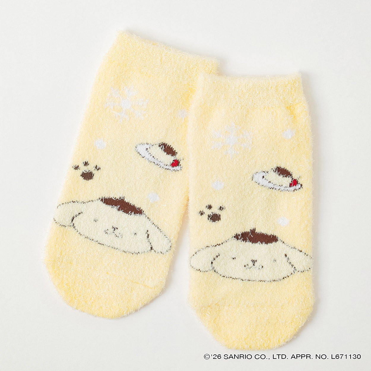 サンリオキャラクターズ モコモコスニーカー丈ソックス キッズ 女の子(ポムポムプリン-15-20cm)