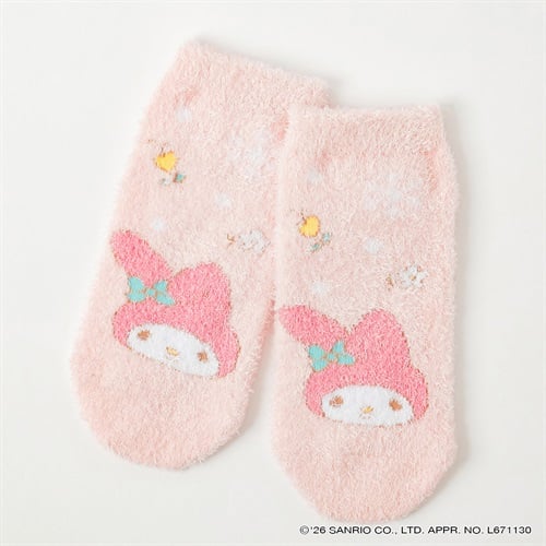 サンリオキャラクターズ モコモコスニーカー丈ソックス キッズ 女の子(マイメロディ-15-20cm)