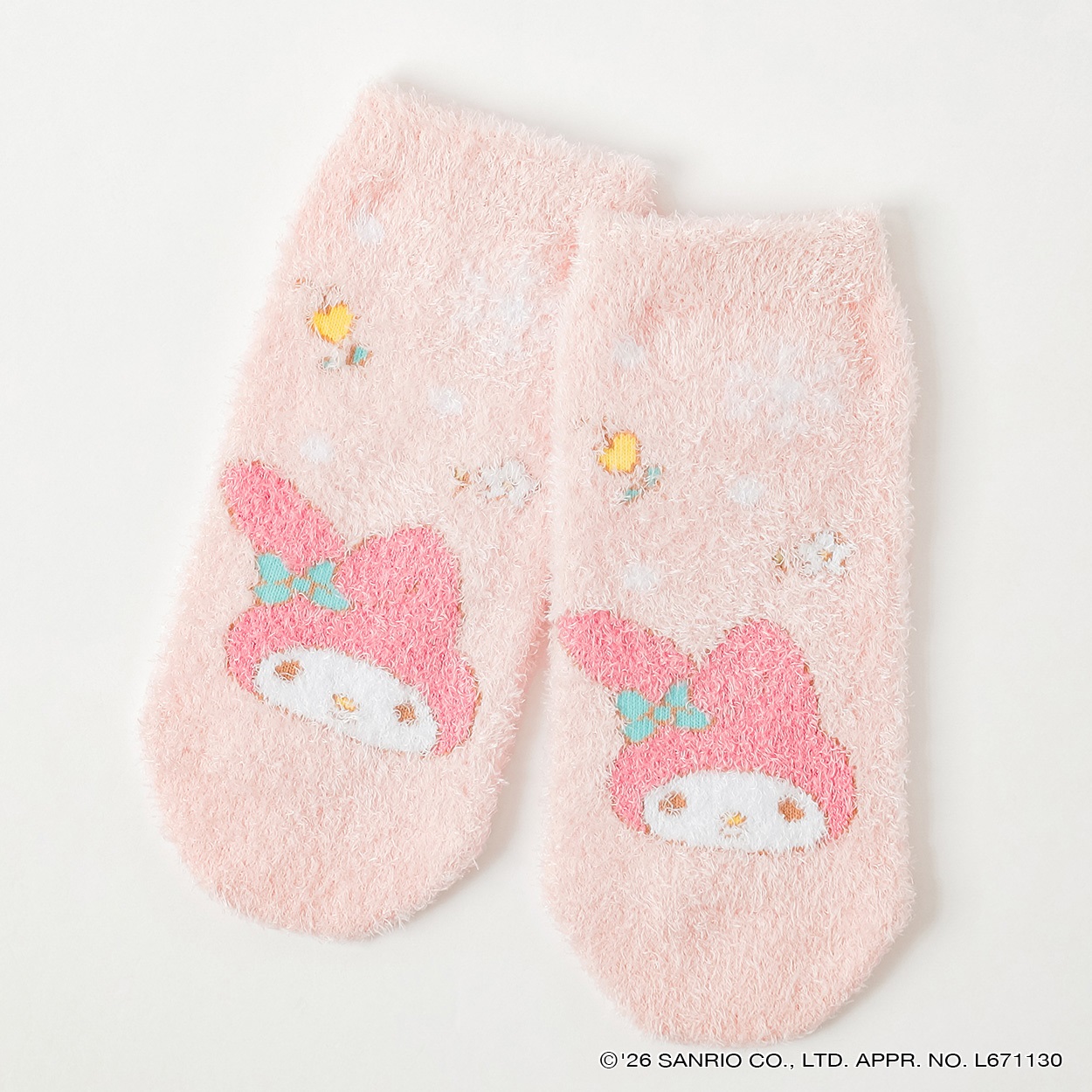 サンリオキャラクターズ モコモコスニーカー丈ソックス キッズ 女の子(マイメロディ-15-20cm)