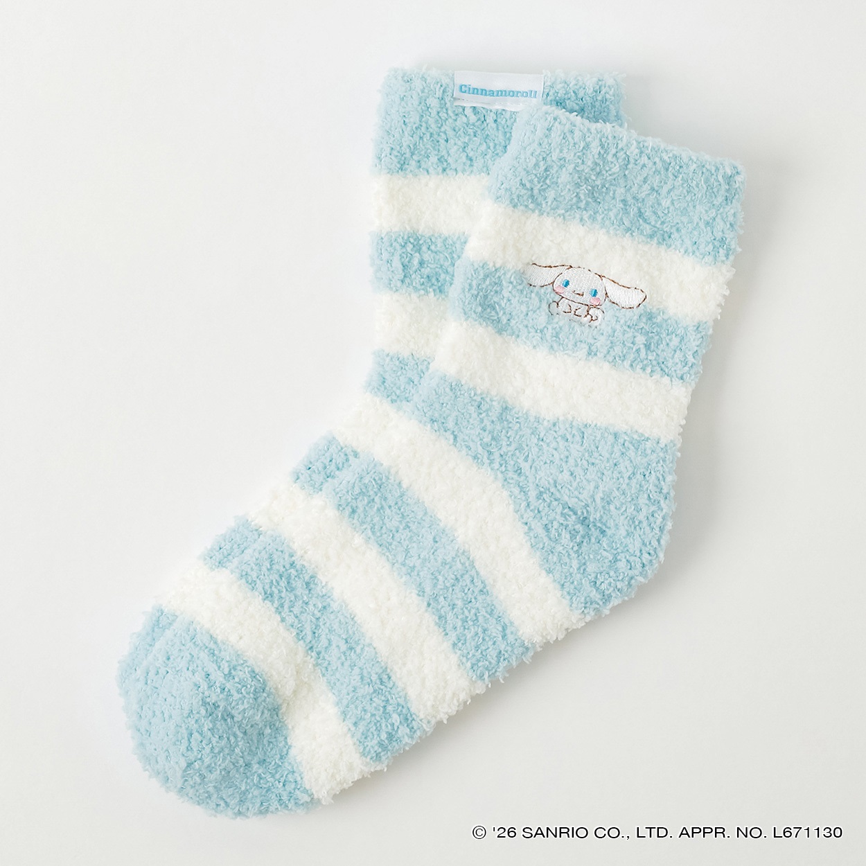 サンリオキャラクターズ モコモコクルー丈ソックス キッズ 女の子(シナモロール-19-24cm)