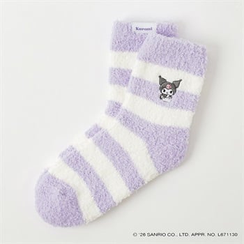 サンリオキャラクターズ モコモコクルー丈ソックス キッズ 女の子(クロミ-15-20cm)
