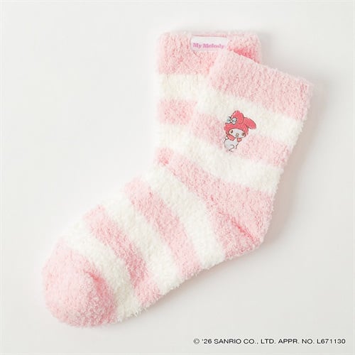 サンリオキャラクターズ モコモコクルー丈ソックス キッズ 女の子(マイメロディ-15-20cm)
