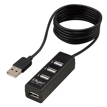 USB2.0 4ポートハブ/120cm/ブラック　UH-2614BK　ナカバヤシ