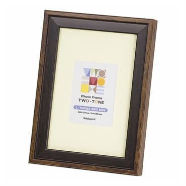 ツートンフォトフレーム L・チェキ ダークブラウン | イオンスタイル