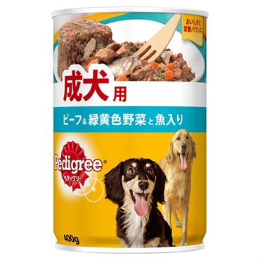 ペディグリー 成犬用 ビーフ&緑黄色野菜と魚入り 400g Pedigree マースジャパンリミテッド