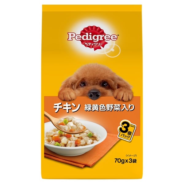 ペディグリー 成犬用 チキン&緑黄色野菜 70g×3袋 Pedigree マースジャパンリミテッド(70g×3袋)