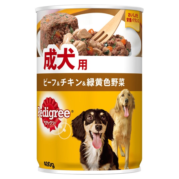 ペディグリー 成犬用 ビーフ&チキン&緑黄色野菜 400g Pedigree マースジャパンリミテッド(400g)