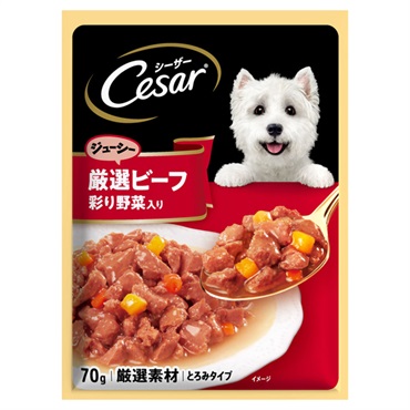 シーザー ジューシー厳選ビーフ 彩り野菜入り 70g Cesar マースジャパンリミテッド