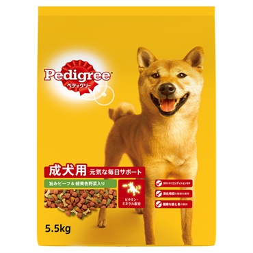 ペディグリー 成犬用 旨みビーフ&緑黄色野菜入り 5.5kg Pedigree マースジャパンリミテッド