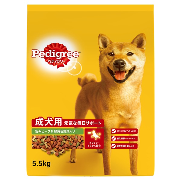 ペディグリー 成犬用 旨みビーフ&緑黄色野菜入り 5.5kg Pedigree マースジャパンリミテッド(5.5kg)