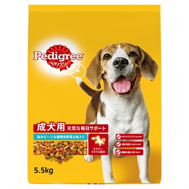 ペディグリー 成犬用 旨みビーフ&緑黄色野菜&魚入り 5.5kg Pedigree マースジャパンリミテッド
