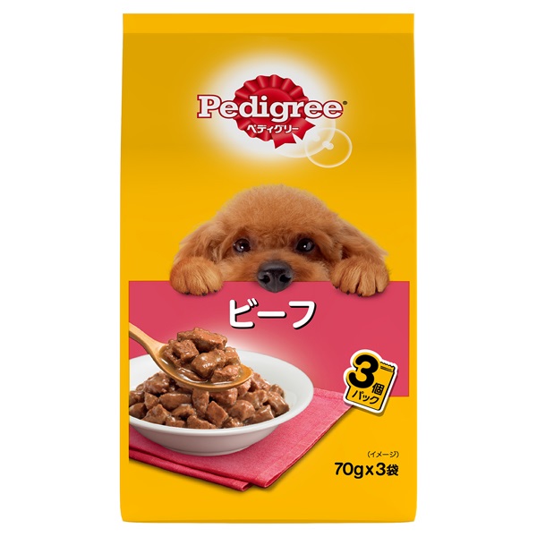 ペディグリー 成犬用 ビーフ 70g×3袋 Pedigree マースジャパンリミテッド(70g×3袋)