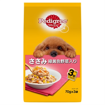 ペディグリー 成犬用 ささみ 緑黄色野菜 70g×3袋 Pedigree マースジャパンリミテッド