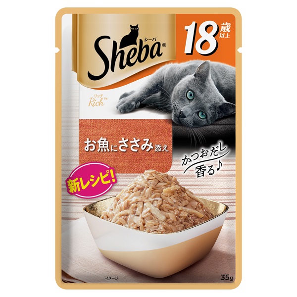 シーバ リッチ 18歳以上 お魚にささみ添え 35g Sheba マースジャパンリミテッド(35g)