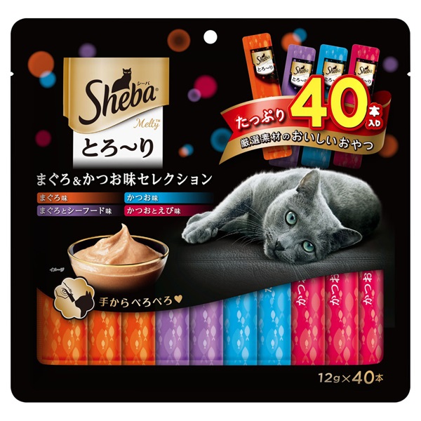 シーバ とろ～りメルティ まぐろ&かつお味セレクション 12g×40本 Sheba マースジャパンリミテッド(12g×40本)