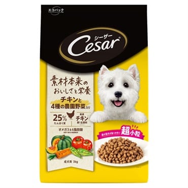 シーザー ドライ 成犬用 チキンと4種の農園野菜入り 超小粒 3kg Cesar