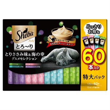 シーバ とろ～りメルティ とりささみ味&海の幸グルメセレクション 12g×60本 Sheba マースジャパンリミテッド
