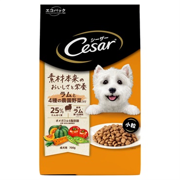 シーザー ドライ 成犬用 ラムと4種の農園野菜入り 小粒 700g Cesar マースジャパンリミテッド