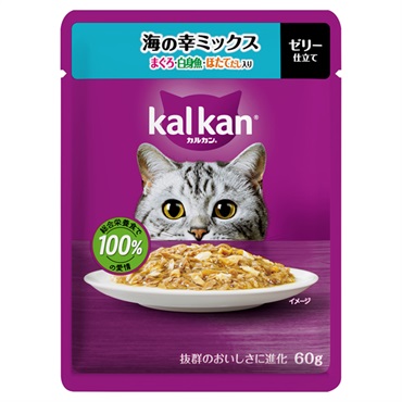 カルカン パウチ 60g kal kan マースジャパンリミテッド(海の幸ミックス/まぐろ・白身魚・ほたてだし入り)