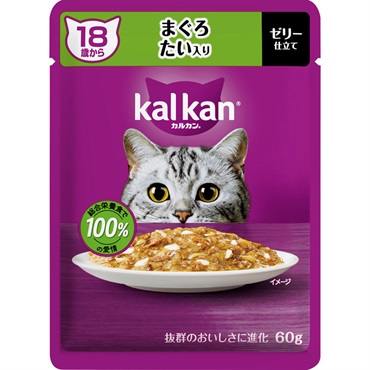 カルカン パウチ 18歳から ゼリー仕立て 60g kal kan マースジャパンリミテッド(まぐろたい入り)