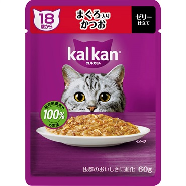 カルカン パウチ 18歳から ゼリー仕立て 60g kal kan マースジャパンリミテッド(まぐろ入りかつお)