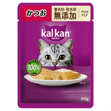 カルカン パウチ やわらかパテ 着色料・発色剤 無添加 60g kal kan マースジャパンリミテッド(かつお)