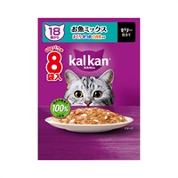カルカン パウチ60g×8袋 kal kan マースジャパンリミテッド(18歳からお魚ミックスまぐろ・かつお・白身魚入り)