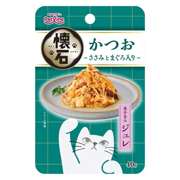 懐石 レトルト 魚介旨み 40g ペットライン(ジュレ/かつお/ささみとまぐろ入り)