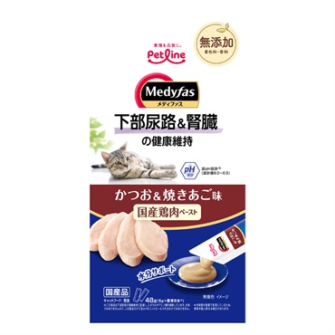メディファススナック下部尿路ケア 48g ペットライン(腎臓の健康維持かつお＆焼きあご味)