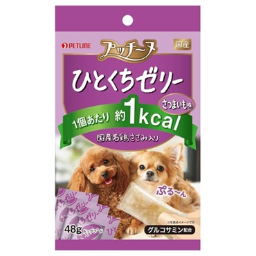 プッチーヌ ひとくちゼリー 国産若鶏ささみ入り 48g ペットライン(さつまいも味)