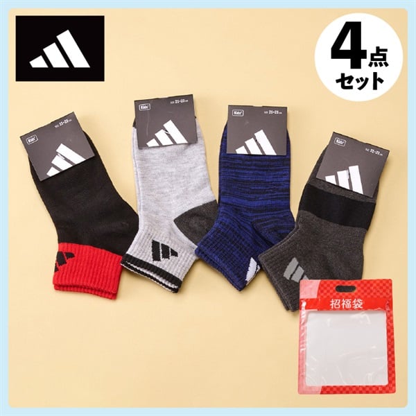 adidas(アディダス) ショート丈ソックス ハッピーバッグ キッズ 子供 福袋(ハッピーバッグ-19-21cm)