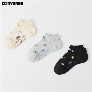 CONVERSE(コンバース) スタードットスニーカー丈ソックス３足組 キッズ 男の子 女の子(アソート3足組A-19-21cm)