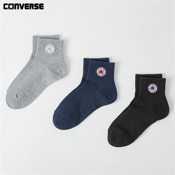 CONVERSE(コンバース) ワンポイントショート丈ソックス３足組 キッズ 男の子 女の子(アソート3足組-19-21cm)