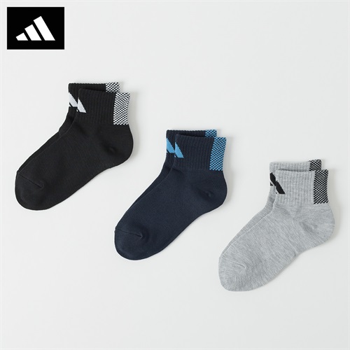 adidas(アディダス) フロントロゴショート丈ソックス３足組 キッズ 男の子 女の子