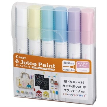 ジュースペイント細字丸芯 パステル 6色セット
