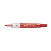 ホワイトボードマーカー ノックル ボードにフィット 中字 直液式 パック入り(XEMWL5BF‐B/赤)