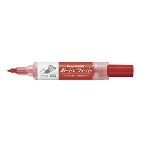 ホワイトボードマーカー ノックル ボードにフィット 太字 直液式 パック入り(XEMWL5SBFB/赤)
